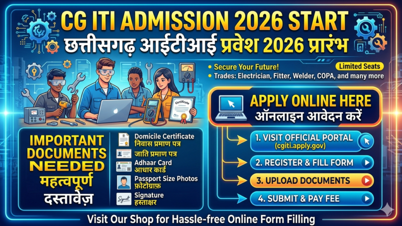 सीजी आईटीआई प्रवेश 2026 (CG ITI Admission 2026): प्रवेश प्रक्रिया जानें