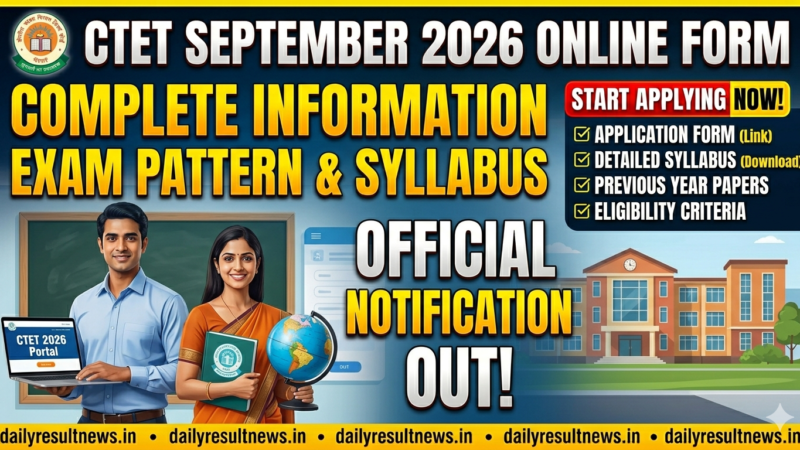CTET September Online Form 2026