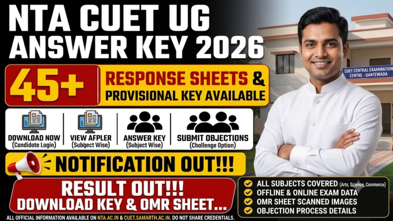 NTA CUET UG Answer Key 2026 direct link