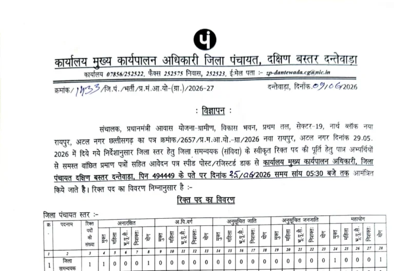 PMAY-Dantewada-Recruitment-2026